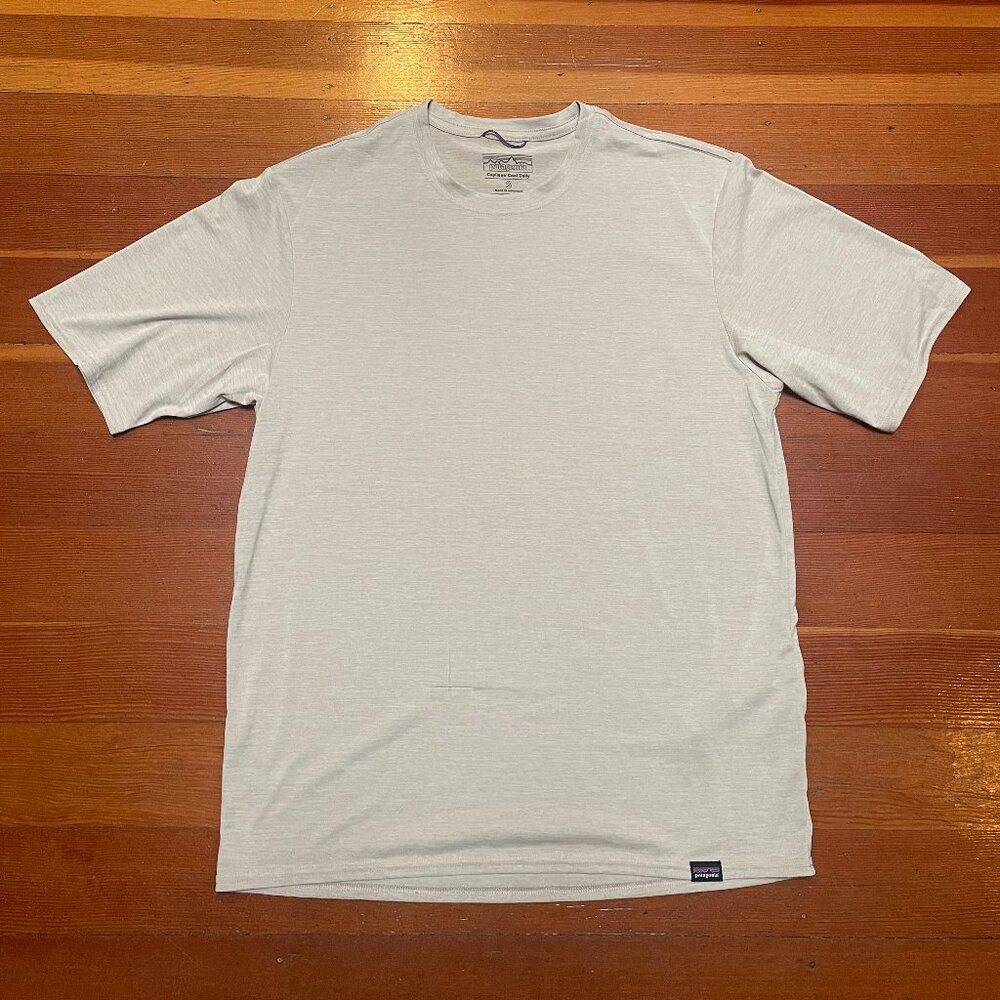 Patagonia Capilene Cool Daily SS Shirt Men's S Pumice/Dyno White X-dye Rrp $49